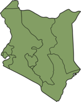 dibujo a mano alzada del mapa de Kenia. png