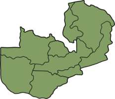 Gekritzel-Freihandzeichnung der Sambia-Karte. png