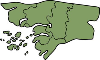 doodle desenho à mão livre do mapa da guiné-bissau. png