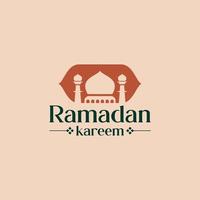 vector de concepto de logotipo de ramadán. logotipo islámico, insignias de logotipo con mezquita, logotipo religioso islámico