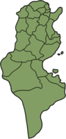 doodle dessin à main levée de la carte de la tunisie. png