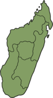 dibujo a mano alzada del mapa de madagascar. png