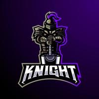 Knight esport gaming mascot logo team squad design illustration vector