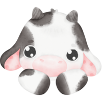 Cute Baby Cow watercolor Illustration png