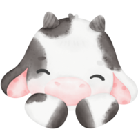 Cute Baby Cow watercolor Illustration png