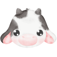 Cute Baby Cow watercolor Illustration png