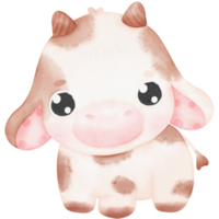 illustration aquarelle de vache bébé mignon png