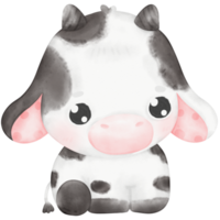 ejemplo lindo de la acuarela de la vaca del bebé png