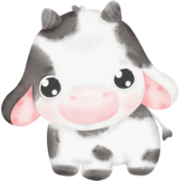 illustration aquarelle de vache bébé mignon png