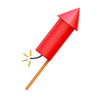 3D Chinese new year firework rocket illustration png