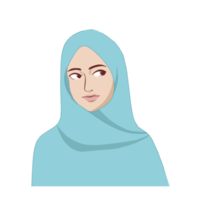 Illustration of woman muslimah photo profile png