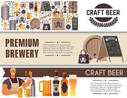 Premium brewery, craft beer shop or store vector