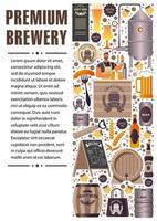 cervecería premium, cerveza artesanal hecha para pubs y bares vector