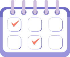 kalender platt ikon med röd bock isolerat på vit bakgrund. kalender platt ikon png