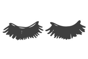 false eyelashes doodle icon, vector illustration