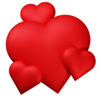 3d rendering of red heart symbol isolated object png