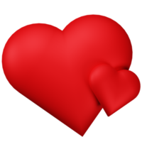 3d rendering of red heart symbol isolated object png