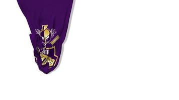 Quetta Gladiators Pakistan Super League Cricket Team Hanging Fabric Flag Waving in Wind 3D Rendering, PSL, Chroma Key, Luma Matte Selection of Flag video