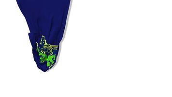 Multan Sultans Pakistan Super League Cricket Team Hanging Fabric Flag Waving in Wind 3D Rendering, PSL, Chroma Key, Luma Matte Selection of Flag video