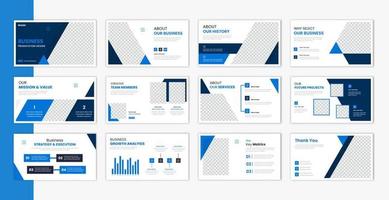Corporate template presentation design and page layout design, business presentation slideshow for brochure, company profile, finance document vector