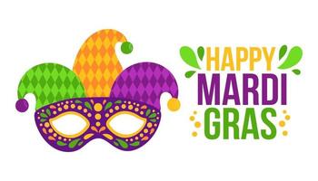 Mardi gras carnival party design. Fat tuesday, carnival, festival. For greeting card, banner, gift packaging, poster vector