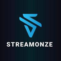 logotipo de la letra s-streamonze vector