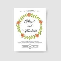 Beautiful floral Wedding Invitation. Floral frame watercolor vector illustration