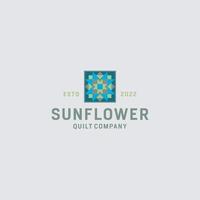 sunflower vector logo design concept with space bar for text writing