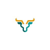 toro animal cuernos logo vector icono plantilla diseño vector