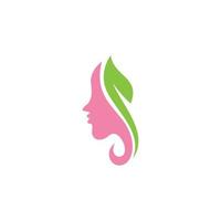 logotipo de cabello de salón de belleza. logotipo de cara hermosa vector