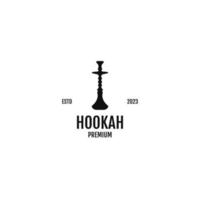 Flat hookah shisha smoking silhouette logo design vector template for cafe, shop, club, lounge