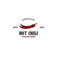 Vector vintage retro hot spicy restaurant logo design. With smoke, fire, and chili icon