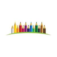 Set of colored pencils on white background vector