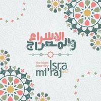 Al-Isra wal Mi'raj. Translate Night journey of Prophet Muhammad Vector Illustration For greeting card Templates