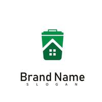 Recycling bins junk logo design symbol vector