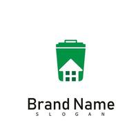 Recycling bins junk logo design symbol vector