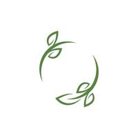 Logos of green Tree leaf ecology vector