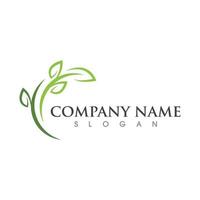 Logos of green Tree leaf ecology vector