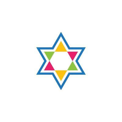 Star David template vector icon