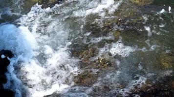 waves of the sea on the rocky beach video