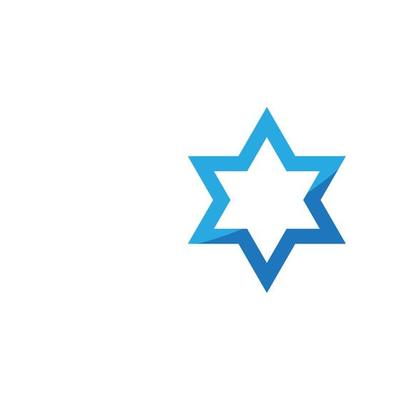 Star David template vector icon