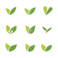 logotipos de la ecología de la hoja del árbol verde vector