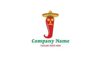 Mexican Chile with Hat logo vector