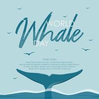 Vector Whale Tail for World Whale Day