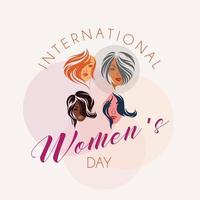 International Womens Day background with different face and women skin vector