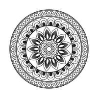 diseño de mandala patrón decorativo decoración copo de nieve en diseño de patrón de flor negra vector