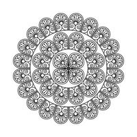 Mandala Design Decorative Pattern Decoration Snowflake on black Flower Pattern Design vector