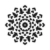 Mandala Design Decorative Pattern Decoration Snowflake on black Flower Pattern Design vector