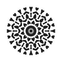 diseño de mandala patrón decorativo decoración copo de nieve en diseño de patrón de flor negra vector