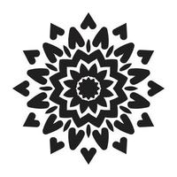 diseño de mandala patrón decorativo decoración copo de nieve en diseño de patrón de flor negra vector